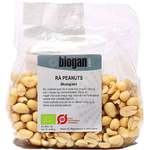 Biogan Økologiske Rå Peanuts | 200 gr fra Biogan på Mecindo.dk