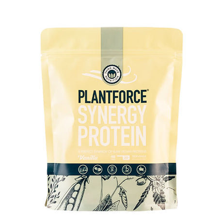 Plantforce Synergy Protein Vanilje | 400 gr fra Plantforce på Mecindo.dk