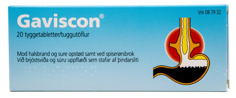 Gaviscon Tyggetabetter | 20 Tabl. fra Gaviscon på Mecindo.dk