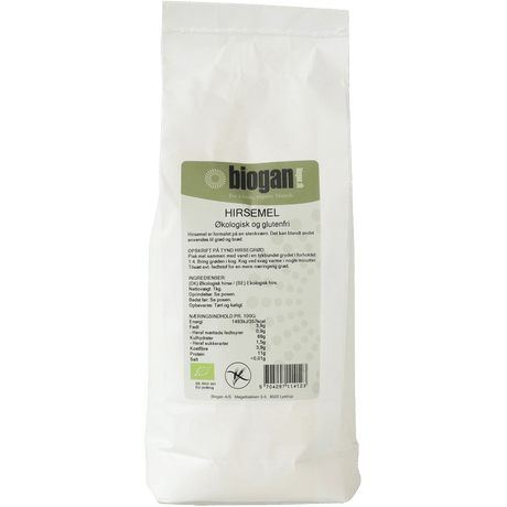 Biogan Økologisk Glutenfri Hirsemel | 1 kg fra Biogan på Mecindo.dk