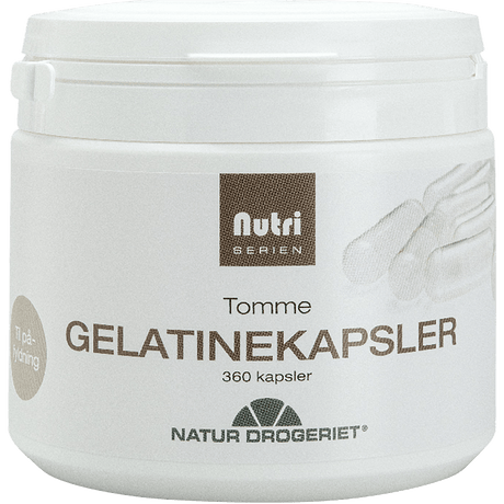 Natur-Drogeriet Gelatine Kapsler Tomme | 360 kapsler fra Natur-Drogeriet på Mecindo.dk