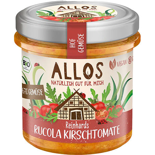 Allos Smørepålaeg Rucola And Cherry Tomat Økologisk Farm Vegetables | 135 gr fra Allos på Mecindo.dk