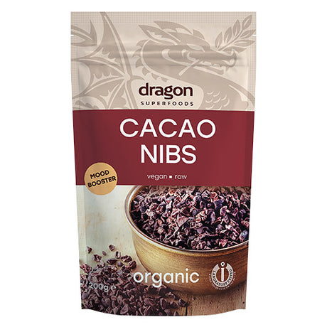 Dragon Superfoods Cacao Nibs Økologisk Criollo Raw | 200 gr fra Dragon Superfoods på Mecindo.dk