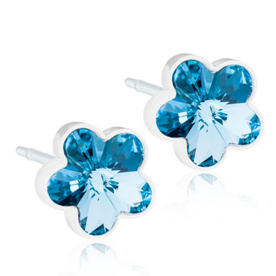 Blomdahl Ørestikker Flower Aquamarine 6mm fra Blomdahl på Mecindo.dk
