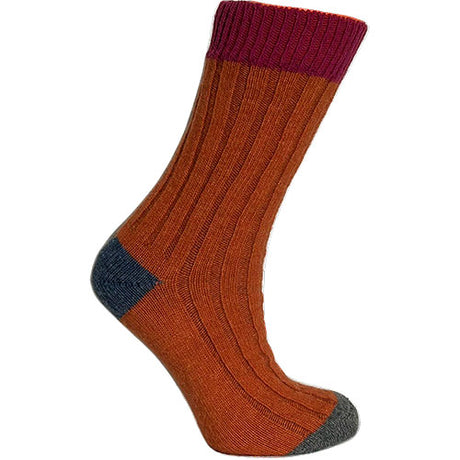 Merino Uld Strømper Cerise/orange | Str. 39/42 fra Clemente på Mecindo.dk