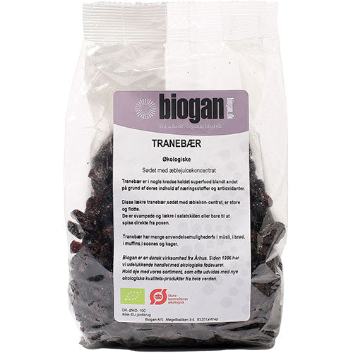 Biogan Tranebaer Sødet M. AEblekonc. Økologisk | 500 gr fra Biogan på Mecindo.dk
