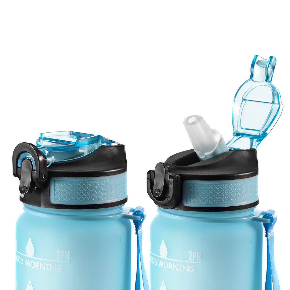 Motivational Bottle Motivationsflaske 1 Liter | Lyseblå fra Motivational Bottle på Mecindo.dk