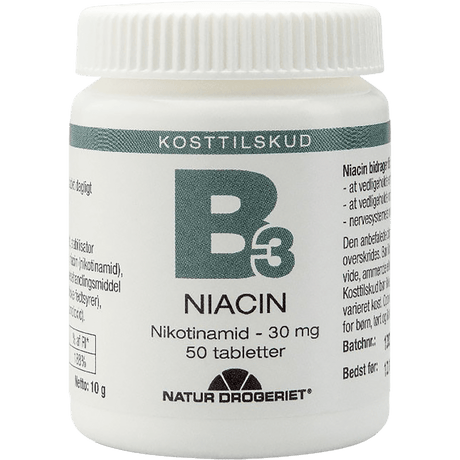 Natur-Drogeriet Niacin (Amid) B3 30 Mg | 50 tabletter