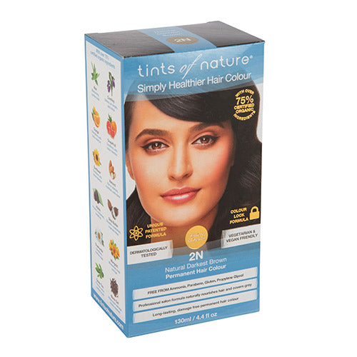 Tints of nature Permanent Hårfarve 2n Darkest Brown | 130 ml fra Tints of nature på Mecindo.dk