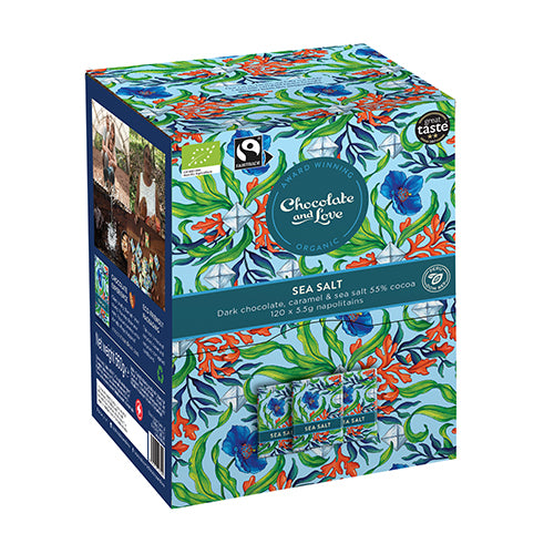 Chocolate and Love Sea Salt Dispenser Box Økologisk | 660 gr fra Chocolate and Love på Mecindo.dk