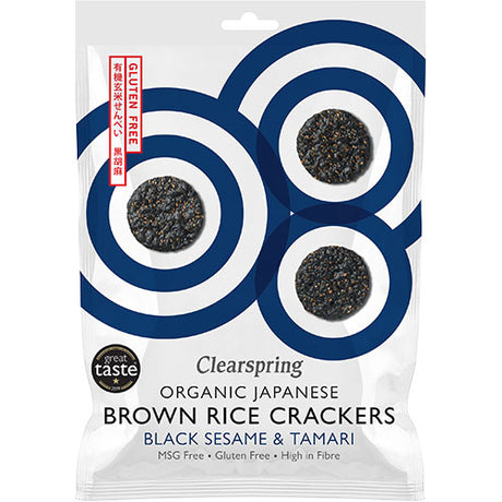 Clearspring Rice Cracker Black Sesame Ø | 40 gr fra Clearspring på Mecindo.dk