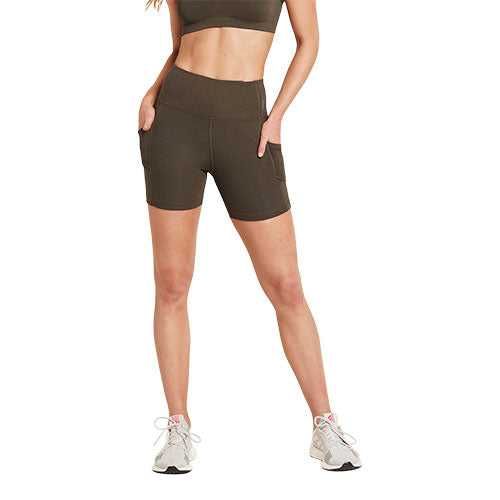 Boody Motivate 5" High-waist Shorts Dark Olive | Str. S fra Boody på Mecindo.dk