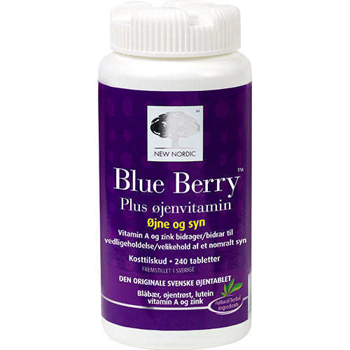 New Nordic Blue Berry Plus Øjenvitamin | 240 Tabl. fra New Nordic på Mecindo.dk