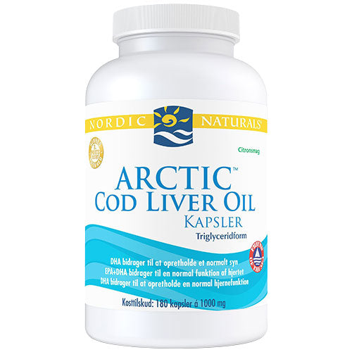 Nordic Naturals Torskelevertran M. Citrussmag | 180 kapsler fra Nordic Naturals på Mecindo.dk