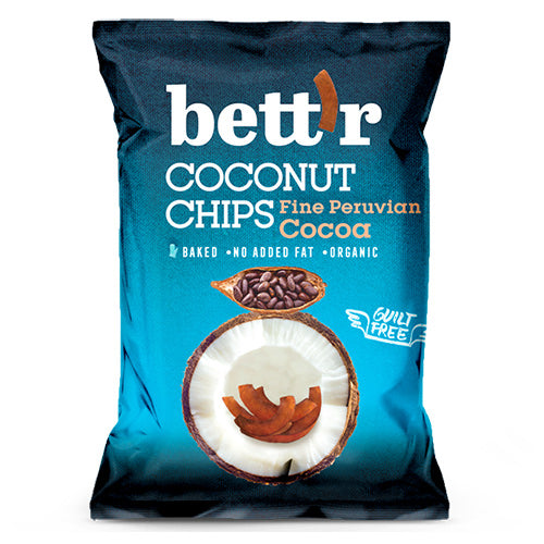 bett'r Kokoschips Med Fin Peruvian Kakao | 40 gr fra bett'r på Mecindo.dk