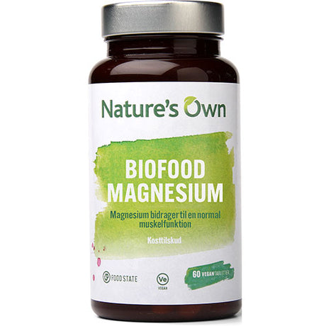 Natures Own Biofood Magnesium | 60 Tabl. fra Natures Own på Mecindo.dk