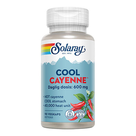 Solaray Cool Cayenne | 90 kapsler fra Solaray på Mecindo.dk