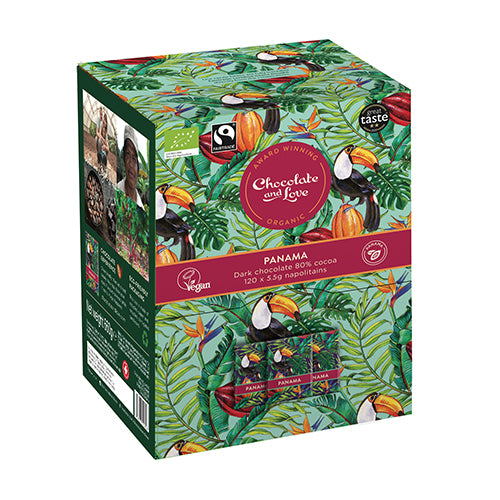 Chocolate and Love Panama Chokolade Dispenser Økologisk | 660 gr fra Chocolate and Love på Mecindo.dk