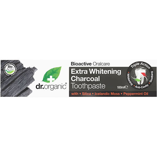 Dr. Organic Charcoal Tandpasta Extra Whitening | 100 ml fra Dr. Organic på Mecindo.dk