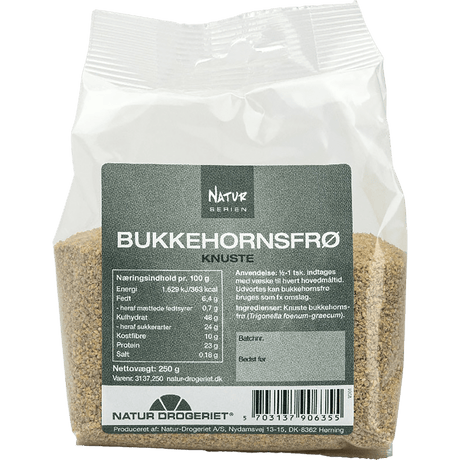 Natur-Drogeriet Bukkehornsfrø Knust | 250 g fra Natur-Drogeriet på Mecindo.dk