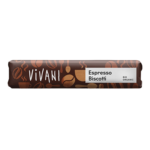 Vivani Espresso Biscotti Bar Økologisk | 40 gr fra Vivani på Mecindo.dk