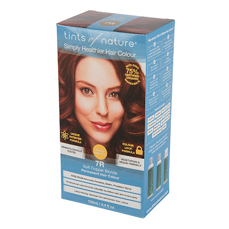 Tints of nature Permanent Hårfarve 7r Soft Copper Blonde | 130 ml fra Tints of nature på Mecindo.dk