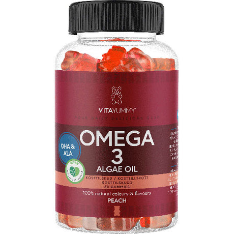 Vita Yummy Omega 3 Peach | 60 gummies fra Vita Yummy på Mecindo.dk