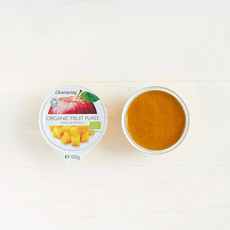 Clearspring Frugtpuré Økologisk (200 gr) | AEble & Mango fra Clearspring på Mecindo.dk