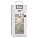 BIBS Supreme Silicone Size 2 Ivory/Sage 2 PACK fra BIBS på Mecindo.dk