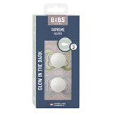 BIBS Supreme Silicone Size 2 Sage GLOW/Cloud GLOW fra BIBS på Mecindo.dk