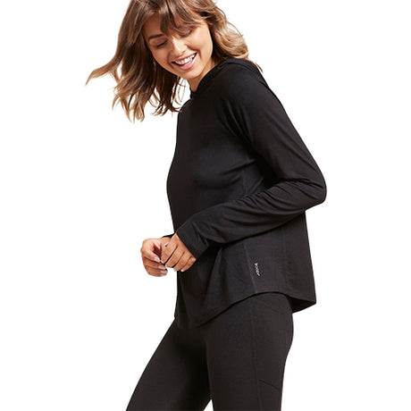 Boody Women´s Long Sleeve Hooded T-shirt Black | Str. Xs fra Boody på Mecindo.dk