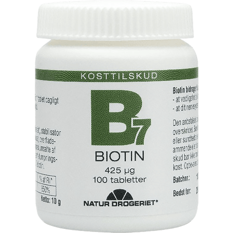 Natur-Drogeriet Biotin | 100 tabletter fra Natur-Drogeriet på Mecindo.dk