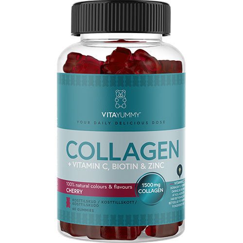 Vita Yummy Collagen (Cherry) | 60 gummies fra Vita Yummy på Mecindo.dk