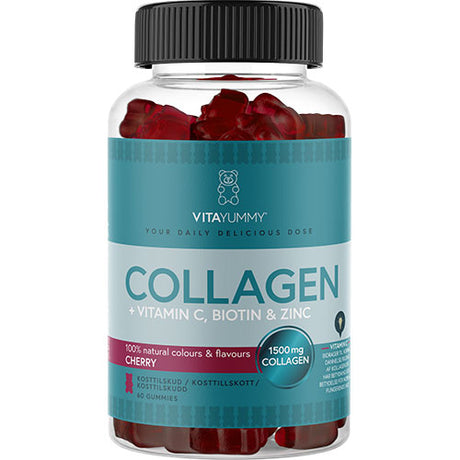 Vita Yummy Collagen (Cherry) | 60 gummies fra Vita Yummy på Mecindo.dk