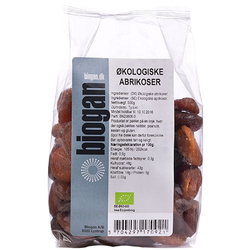 Biogan Abrikoser Økologisk | 500 gr fra Biogan på Mecindo.dk