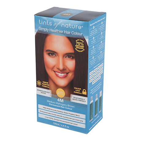 Tints of nature Permanent Hårfarve 4m Medium Mahogany Brown | 130 ml fra Tints of nature på Mecindo.dk