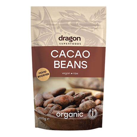 Dragon Superfoods Kakao Bønner Økologisk | 200 gr fra Dragon Superfoods på Mecindo.dk