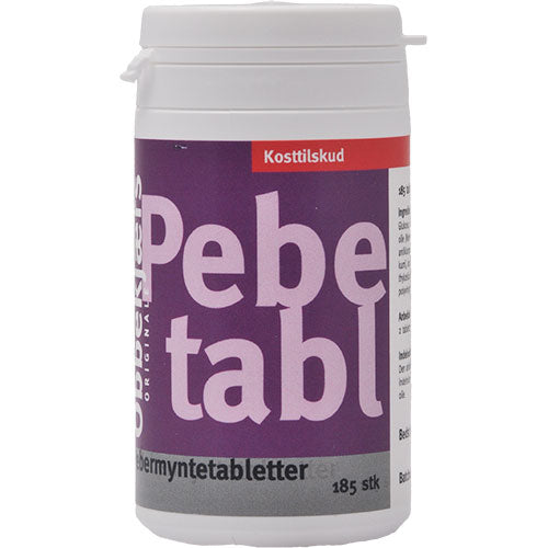 Obbekjaers Pepermynte Tabletter | 185 Tabl. fra Obbekjaers på Mecindo.dk