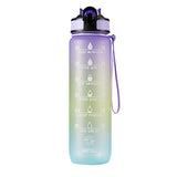 Motivational Bottle Motivationsflaske 1 Liter | Lilla/gul/blå fra Motivational Bottle på Mecindo.dk