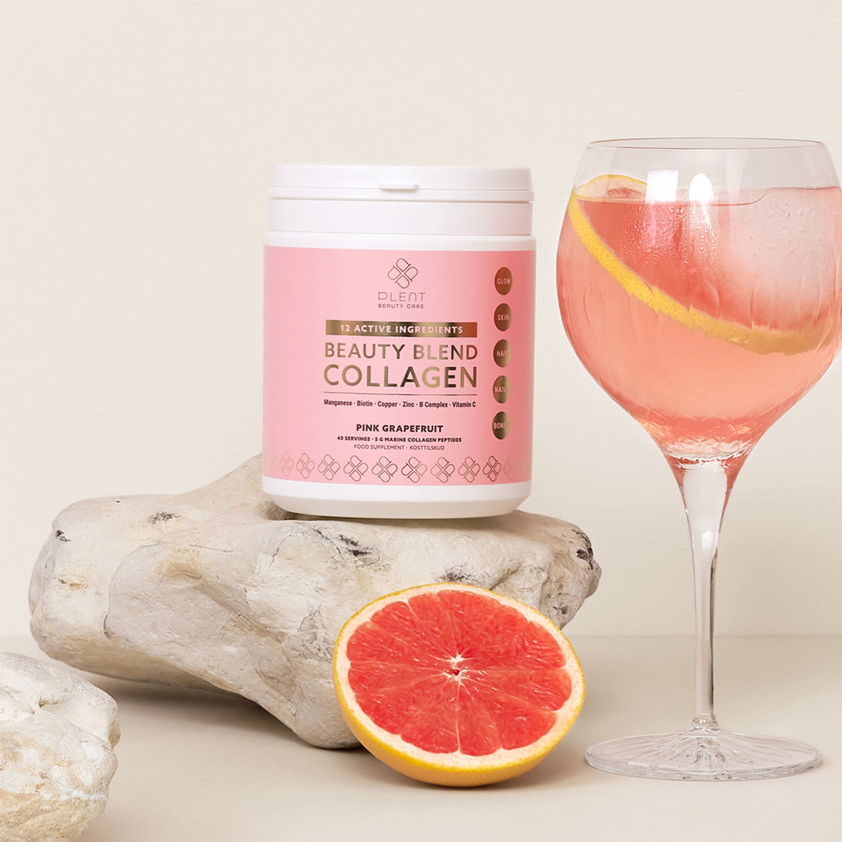 Plent Beauty Blend Collagen | Pink Grapefruit fra Plent på Mecindo.dk