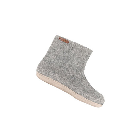 SHUS Uldstøvle Med Laeder Sål - Light Grey fra SHUS på Mecindo.dk